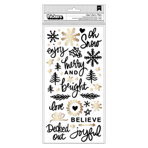 Vicki Boutin - Evergreen and Holly Collection - Christmas - Thickers - Phrases - Joyful - Gold Foil Accents