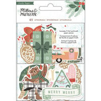 Crate Paper - Mittens and Mistletoe Collection - Christmas - Ephemera - Icon - Gold Foil Accents