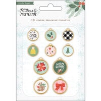 Crate Paper - Mittens and Mistletoe Collection - Christmas - Embellishments - Epoxy Charms