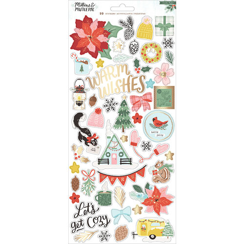 Crate Paper - Mittens and Mistletoe Collection - Christmas - 6 x 12 Cardstock Stickers
