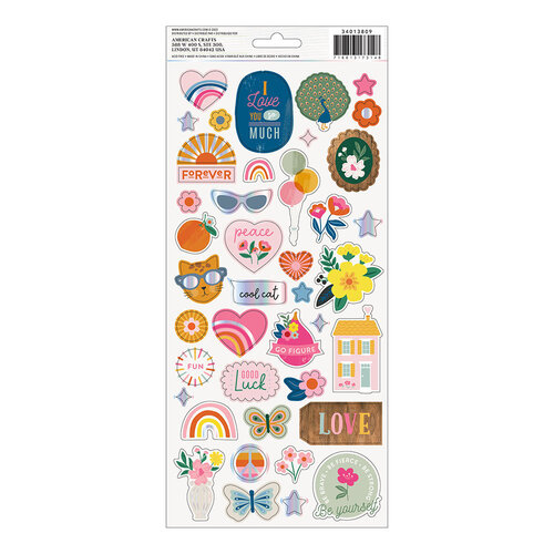 Happiness Foiled Stickers Pack by Agenda 52 the Paper Studio 15 Sheets  Stickers 471pc Joyful Themed/holidays Season 