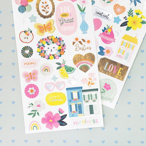 Holly Lines Large 90-Piece Scrapbook Stickers Pack for Friends Albums  Journals, Two Sheets with Sayings Words and Symbols in Color and Kraft for  Friendship Calendars Planners Journals Albums Diaries : : Home