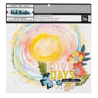 Vicki Boutin - Print Shop Collection - 12 x 12 Paper Pad - Painted Backgrounds with Gold Foil Accents