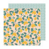 Maggie Holmes - Parasol Collection - 12 x 12 Double Sided Paper - Citron