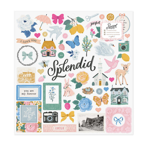 Maggie Holmes - Parasol Collection - 12 x 12 Chipboard Stickers