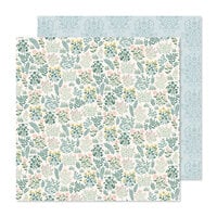 Crate Paper - Gingham Garden Collection - 12 x 12 Double Sided Paper - Blooms