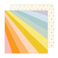 Jen Hadfield - Flower Child Collection - 12 x 12 Double Sided Paper - Retro Rainbow