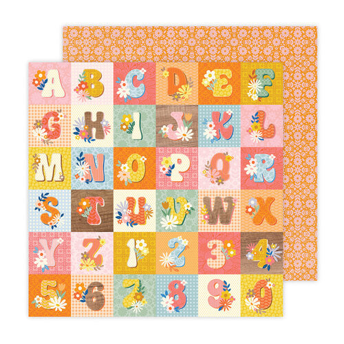 Jen Hadfield - Flower Child Collection - 12 x 12 Double Sided Paper - From A to Z Jen Hadfield - Flower Child Collection - 12 x 12 Double Sided Paper - From A to Z