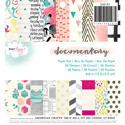 American Crafts - Documentary Collection - 6 x 6 Paper Pad