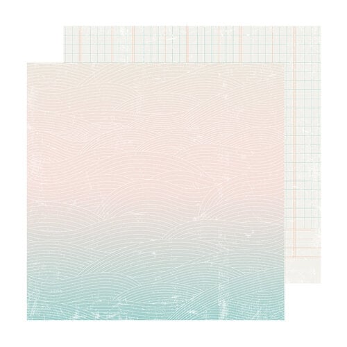 Heidi Swapp - Set Sail Collection - 12 x 12 Double Sided Paper - Waves
