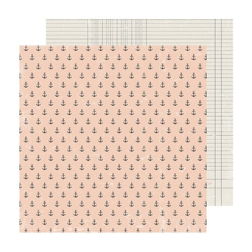 Heidi Swapp - Set Sail Collection - 12 x 12 Double Sided Paper - Anchors Away