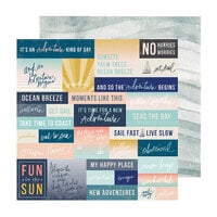 Heidi Swapp - Set Sail Collection - 12 x 12 Double Sided Paper - Words
