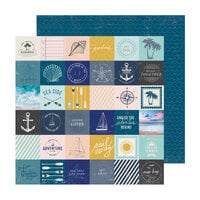Heidi Swapp - Set Sail Collection - 12 x 12 Double Sided Paper - Logo Cutapart