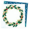 Vicki Boutin - Peppermint Kisses Collection - Christmas - 12 x 12 Double Sided Paper - Holly Wreath