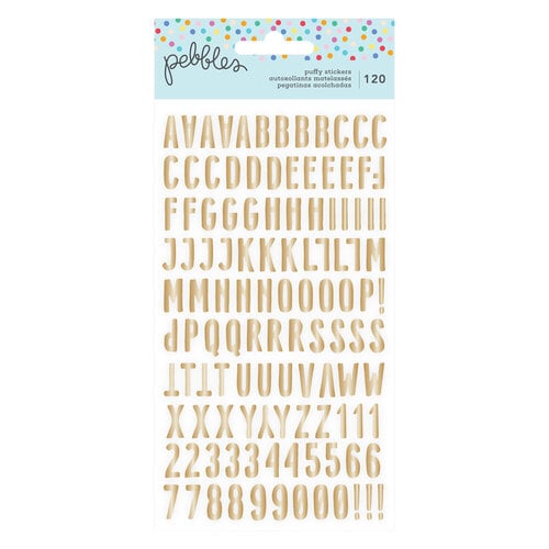 Pebbles - All The Cake Collection - Puffy Stickers - Alpha
