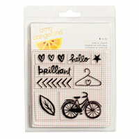 American Crafts - Finders Keepers Collection - Clear Acrylic Stamps - Small Set