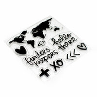 American Crafts - Finders Keepers Collection - Clear Acrylic Stamps - Map