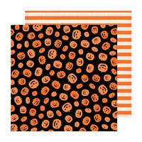 American Crafts - Happy Halloween Collection - 12 x 12 Double Sided Paper - Pumpkins