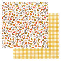 American Crafts - Farmstead Harvest Collection - 12 x 12 Double Sided Paper - Colorful Leaves