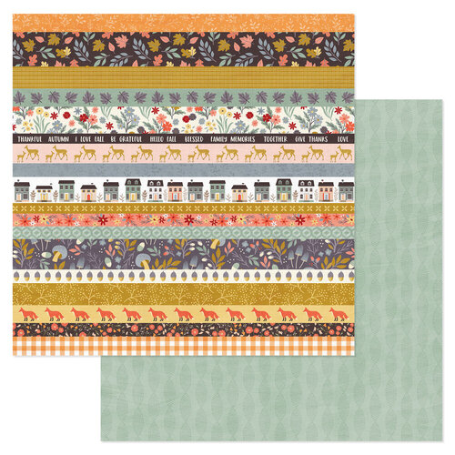 American Crafts - Farmstead Harvest Collection - 12 x 12 Double Sided Paper - Strip Page
