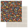 American Crafts - Farmstead Harvest Collection - 12 x 12 Double Sided Paper - Colorful Floral