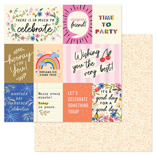 American Crafts - Life Of The Party Collection - 12 x 12 Double Sided Paper - Party Time
