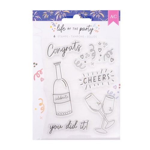 American Crafts - Life Of The Party Collection - Clear Acrylic Stamps