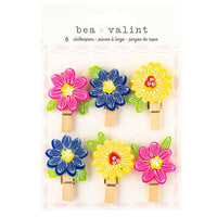 Bea Valint - Poppy and Pear Collection - Flower Clothespins