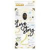 American Crafts - A Perfect Match Collection - Puffy Stickers - Phrase - Gold Foil