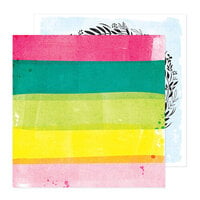 Vicki Boutin - Bold Bright Collection - 12 x 12 Double Sided Paper - Rainbow Stripes