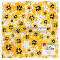 Vicki Boutin - Bold Bright Collection - 12 x 12 Specialty Paper - Holographic Foil On Acetate - Yellow Flowers