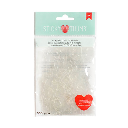 American Crafts - Adhesives - Sticky Thumb - Adhesive Dots - 0.25 Inches - Flat