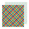Pebbles - Cool Boy Collection - 12 x 12 Double Sided Paper - Plaid