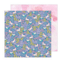 Pebbles - Cool Girl Collection - 12 x 12 Double Sided Paper - Unicorn Field