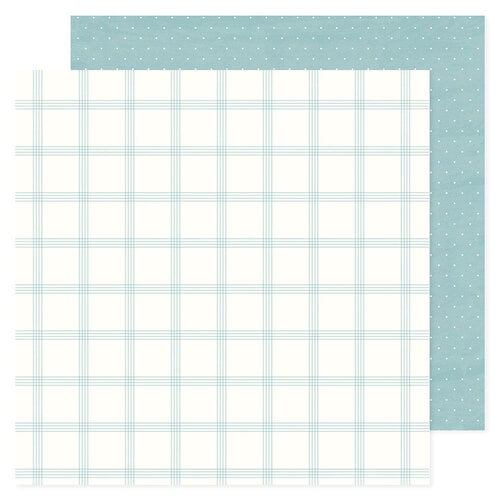 American Crafts - Hello Little Boy Collection - 12 x 12 Double Sided Paper - Blue Plaid