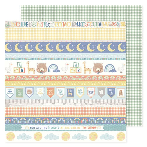 American Crafts - Hello Little Boy Collection - 12 x 12 Double Sided Paper - Little Bear