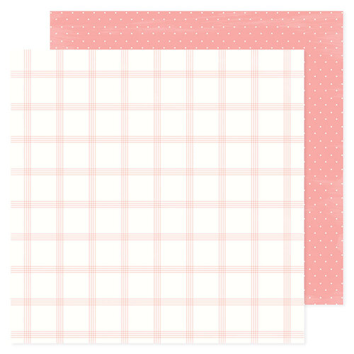 American Crafts - Hello Little Girl Collection - 12 x 12 Double Sided Paper - Pink Plaid