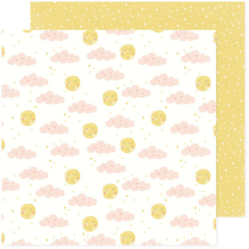 American Crafts - Hello Little Girl Collection - 12 x 12 Double Sided Paper - Clouds