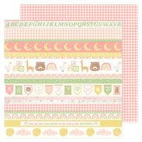 American Crafts - Hello Little Girl Collection - 12 x 12 Double Sided Paper - Little Dream Strips