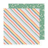 Pebbles - Sunny Bloom Collection - 12 x 12 Double Side Paper - Stripes