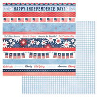 American Crafts - Flags And Frills Collection - 12 x 12 Double Sided Paper - Independence