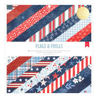 American Crafts - Flags And Frills Collection - 12 x 12 Paper Pad