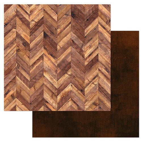 American Crafts - Cedar House Collection - 12 x 12 Double Sided Paper - Herringbone