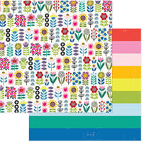 American Crafts - Whatevs Collection - 12 x 12 Double Sided Paper - Funky Florals