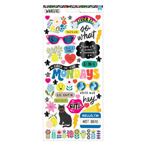 American Crafts - Whatevs Collection - 6 x 12 Stickers - Icons