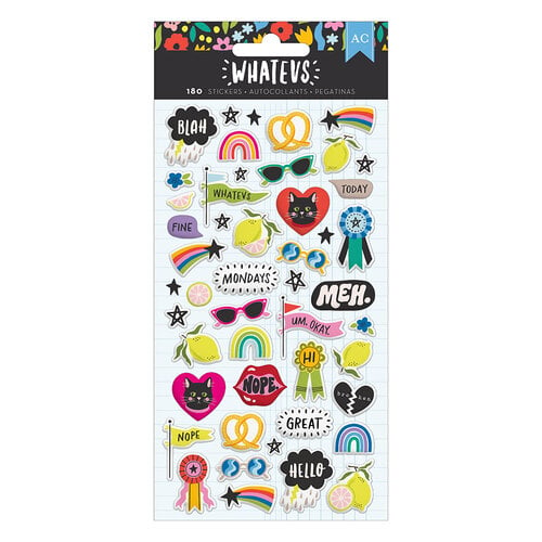 American Crafts - Whatevs Collection - Puffy Stickers - Icons