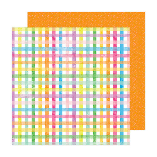 Pebbles - Fun In The Sun Collection - 12 x 12 Double Sided Paper - Picnic Plaid