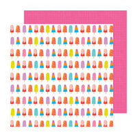 Pebbles - Fun In The Sun Collection - 12 x 12 Double Sided Paper - Chill Vibes