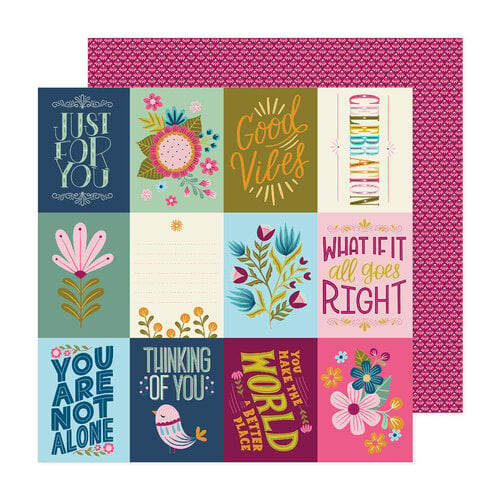 Pink Paislee - Joyful Notes Collection - 12 x 12 Double Sided Paper - Just for You