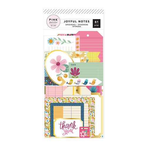 Pink Paislee - Joyful Notes Collection - Ephemera - Journaling